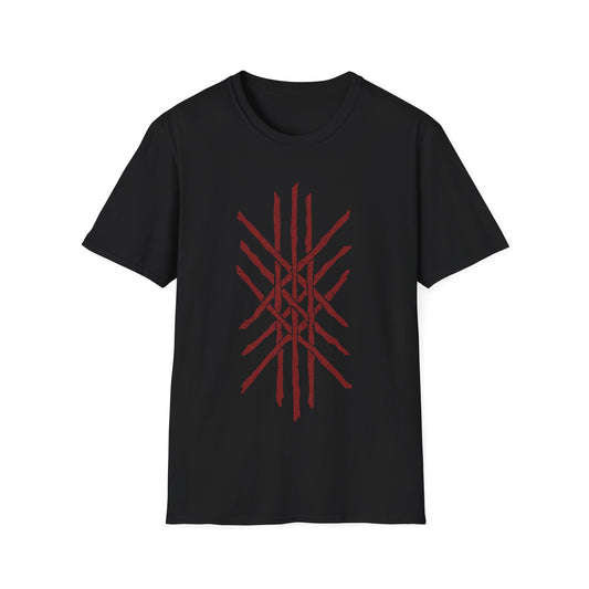 Web of Wyrd | Norse Pagan | Viking | Unisex Softstyle T-Shirt | Red Design