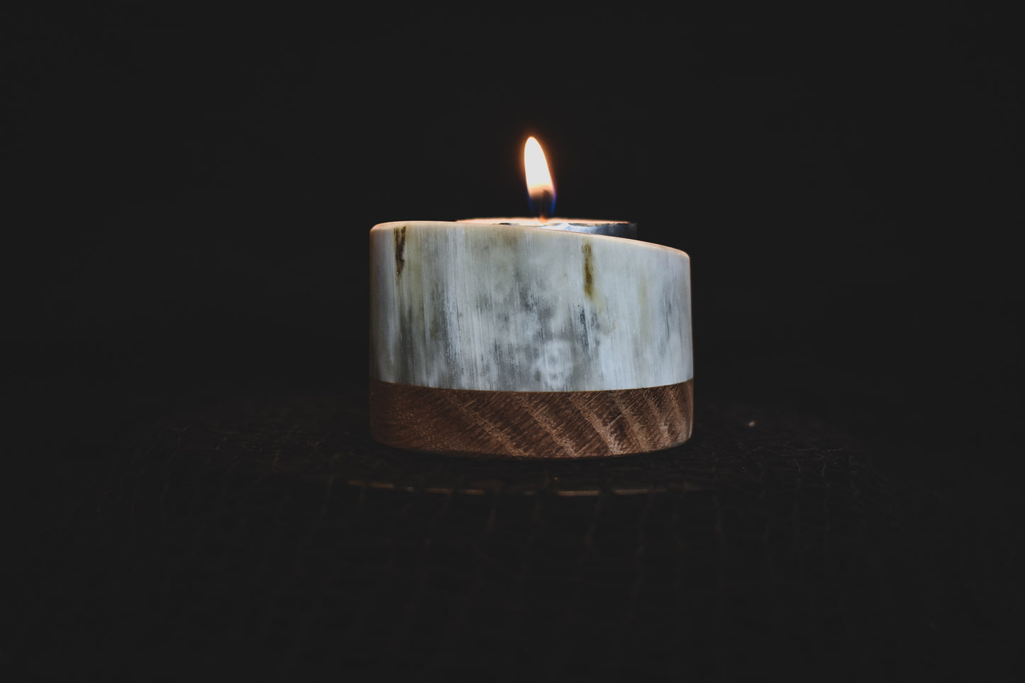 Rustic Horn Tea Light Candle Holder