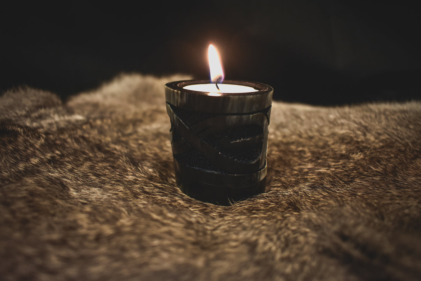 Norse Knotwork Dragon - Horn Tea Light Candle Holder