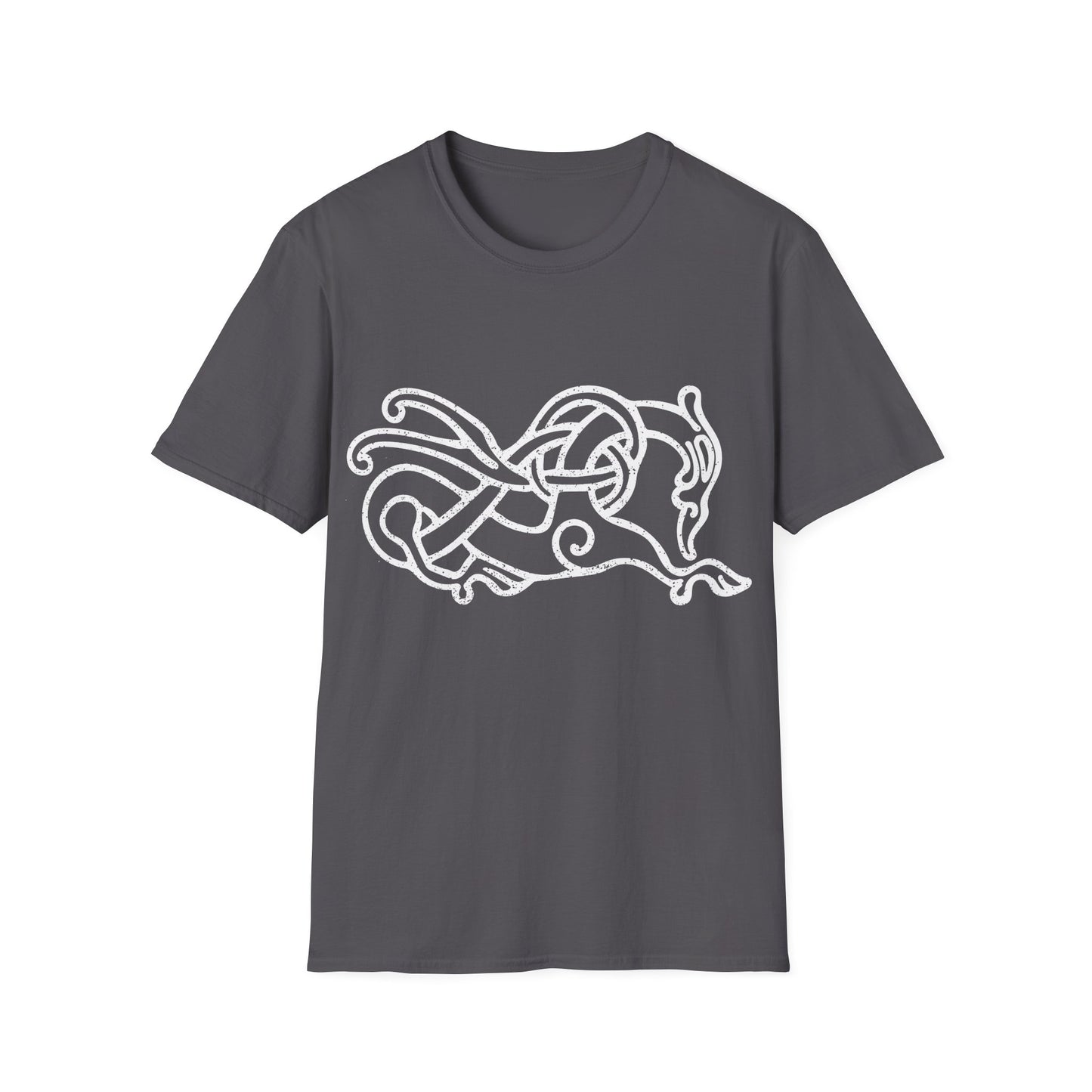 Knotwork Beast | Lingsberg Runestone | Norse Pagan | Viking | Unisex Softstyle T-Shirt | White Design