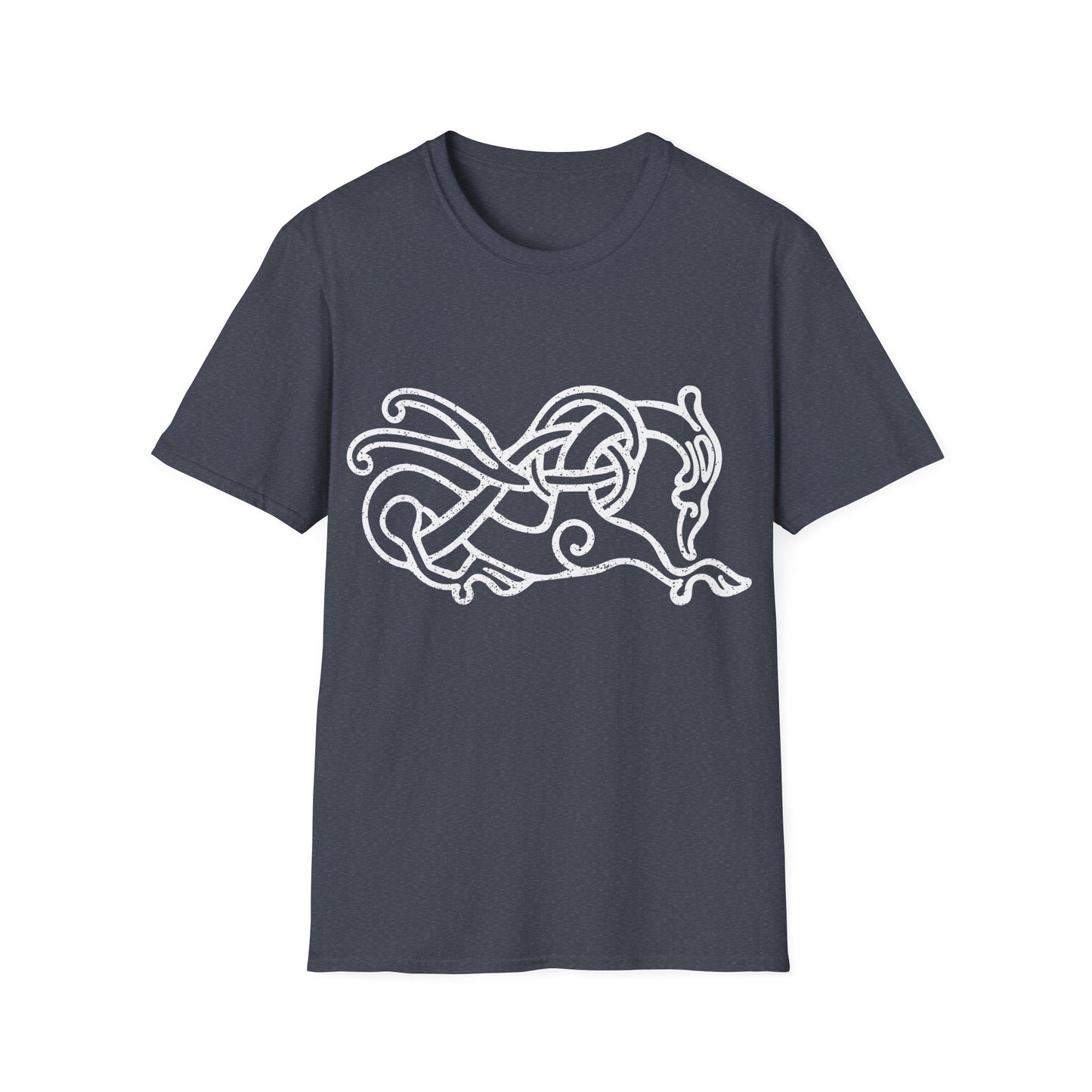Knotwork Beast | Lingsberg Runestone | Norse Pagan | Viking | Unisex Softstyle T-Shirt | White Design
