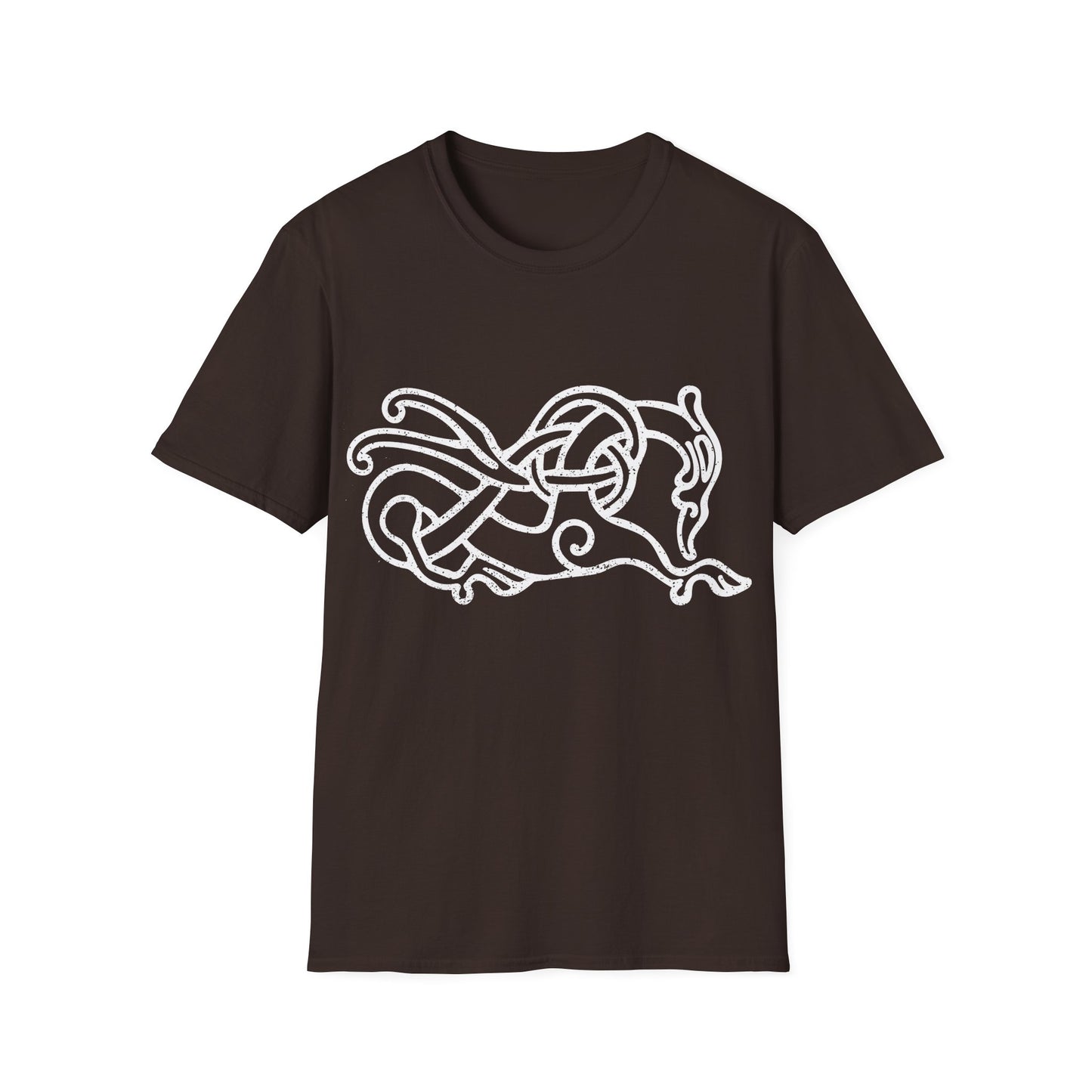 Knotwork Beast | Lingsberg Runestone | Norse Pagan | Viking | Unisex Softstyle T-Shirt | White Design