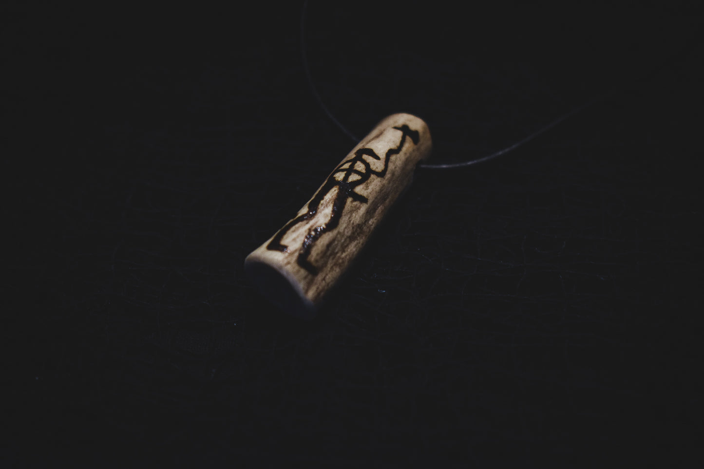 Antler Pendant | Scandinavian Petroglyph Warrior | Norse Pagan Heathen Jewelry