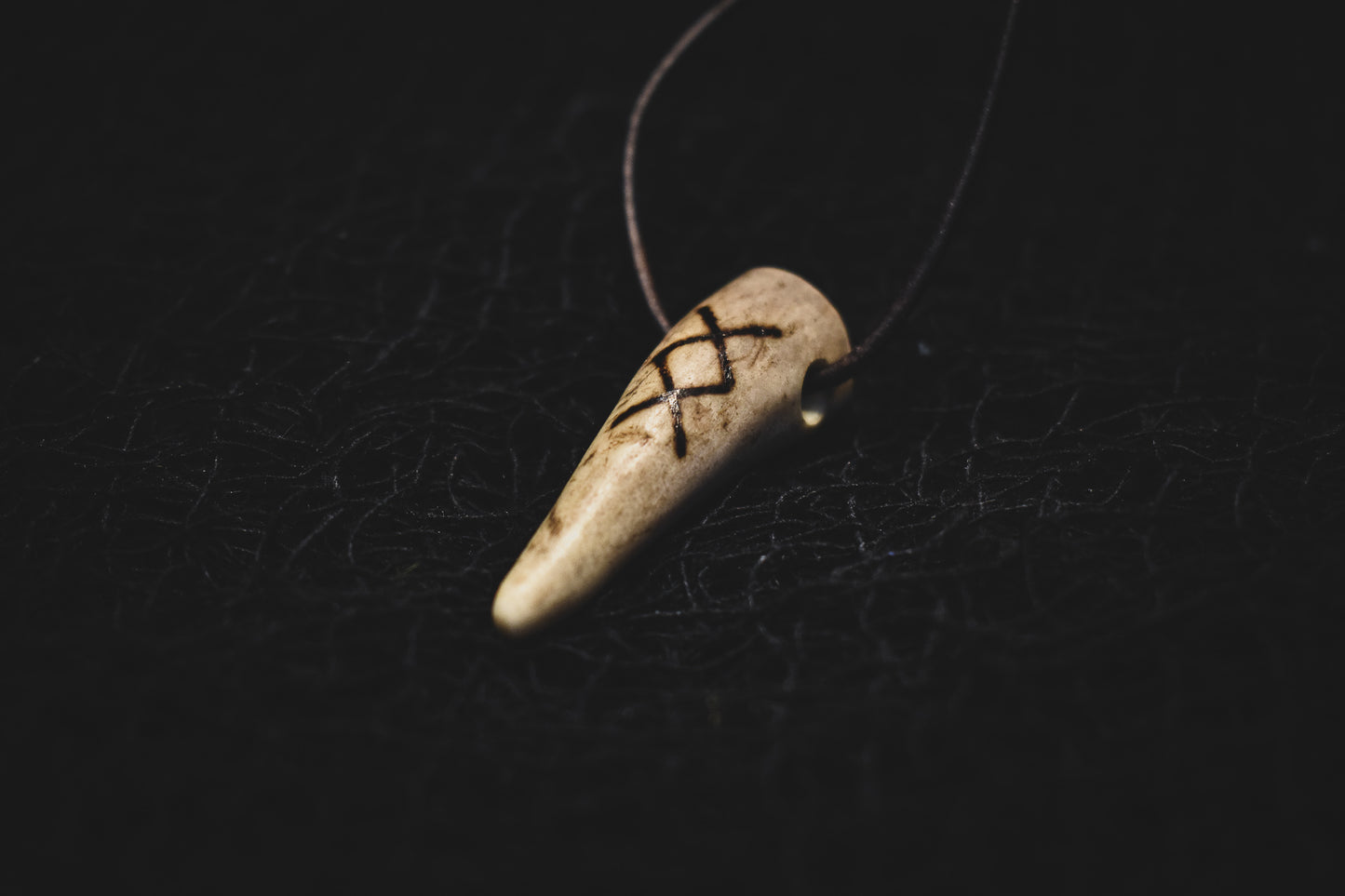 Elder Futhark Rune Antler Pendant