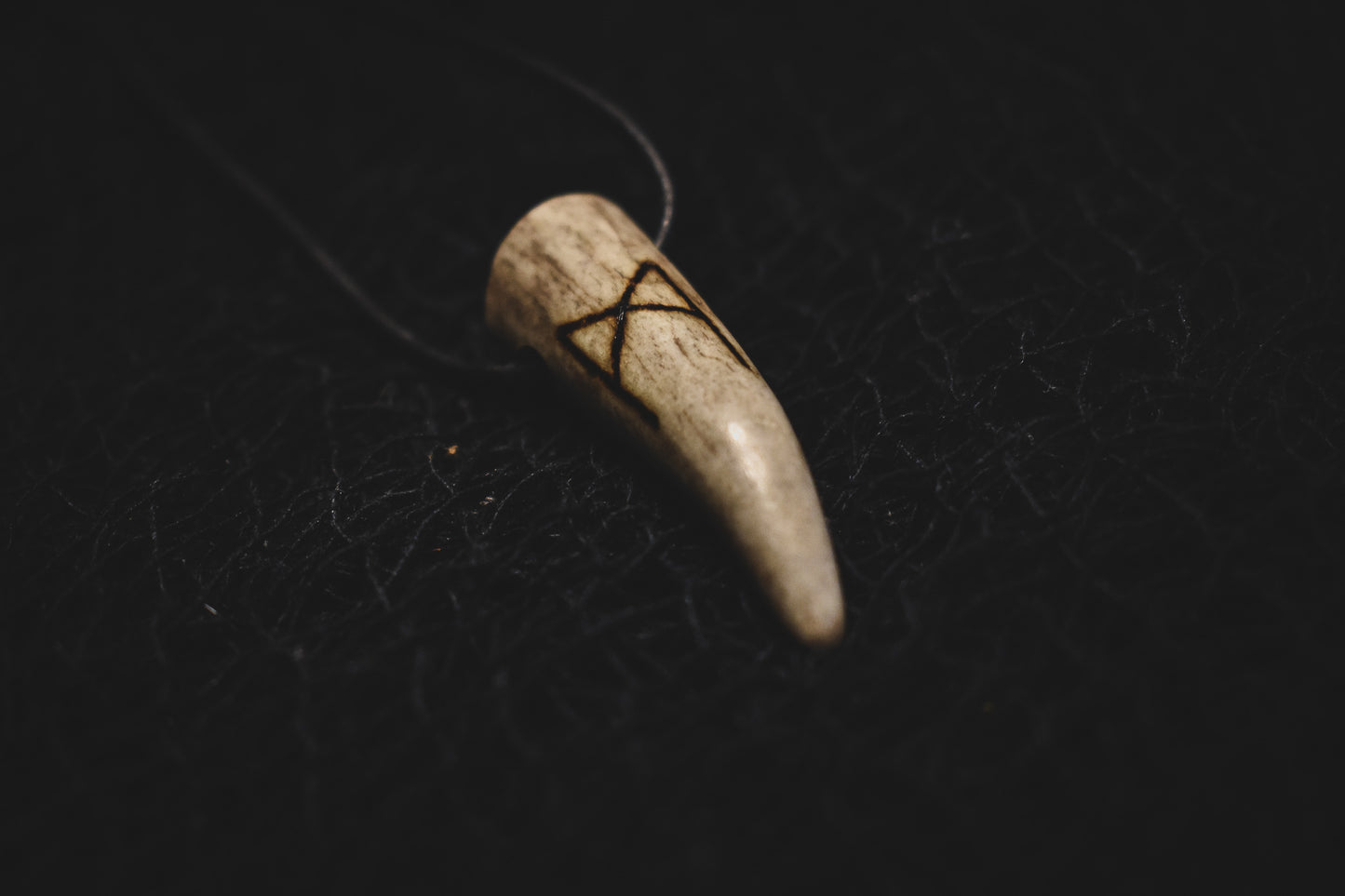 Elder Futhark Rune Antler Pendant