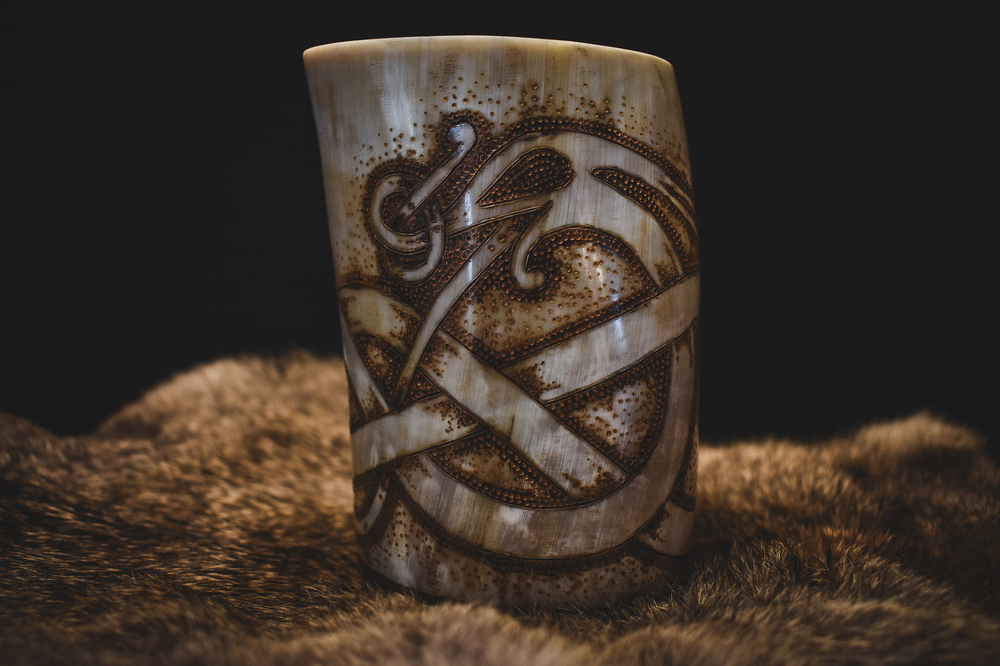 Premium Pyrography Horn Cup