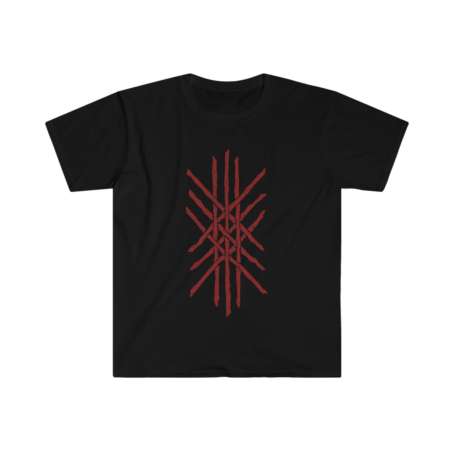 Web of Wyrd | Norse Pagan | Viking | Unisex Softstyle T-Shirt | Red Design