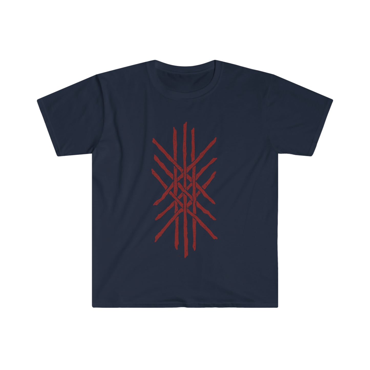 Web of Wyrd | Norse Pagan | Viking | Unisex Softstyle T-Shirt | Red Design