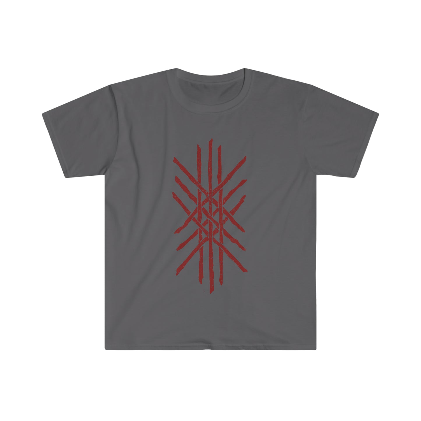 Web of Wyrd | Norse Pagan | Viking | Unisex Softstyle T-Shirt | Red Design