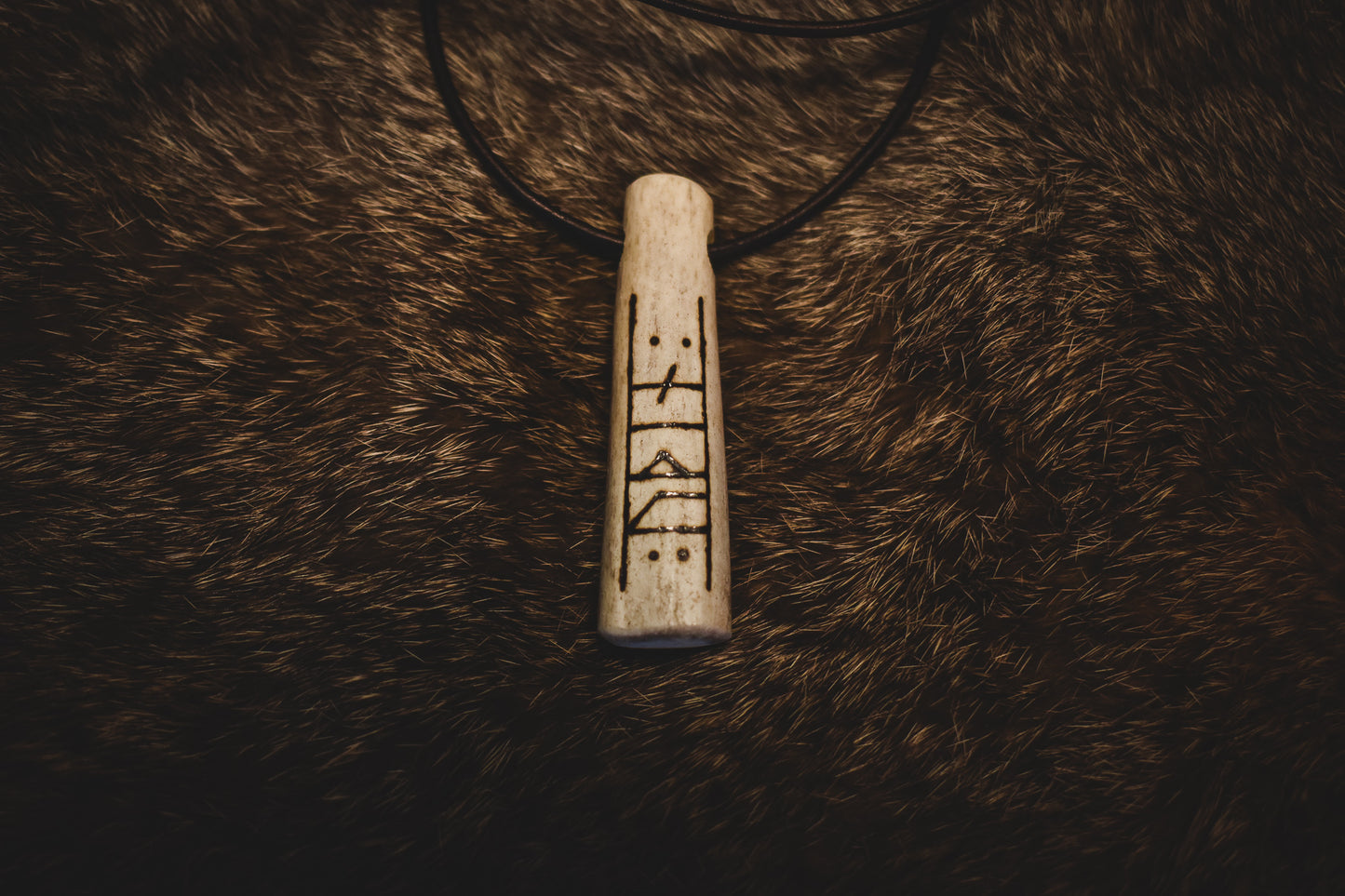 Antler Pendant | Odin Younger Futhark Runic Pendant | Norse Pagan Heathen Jewelry