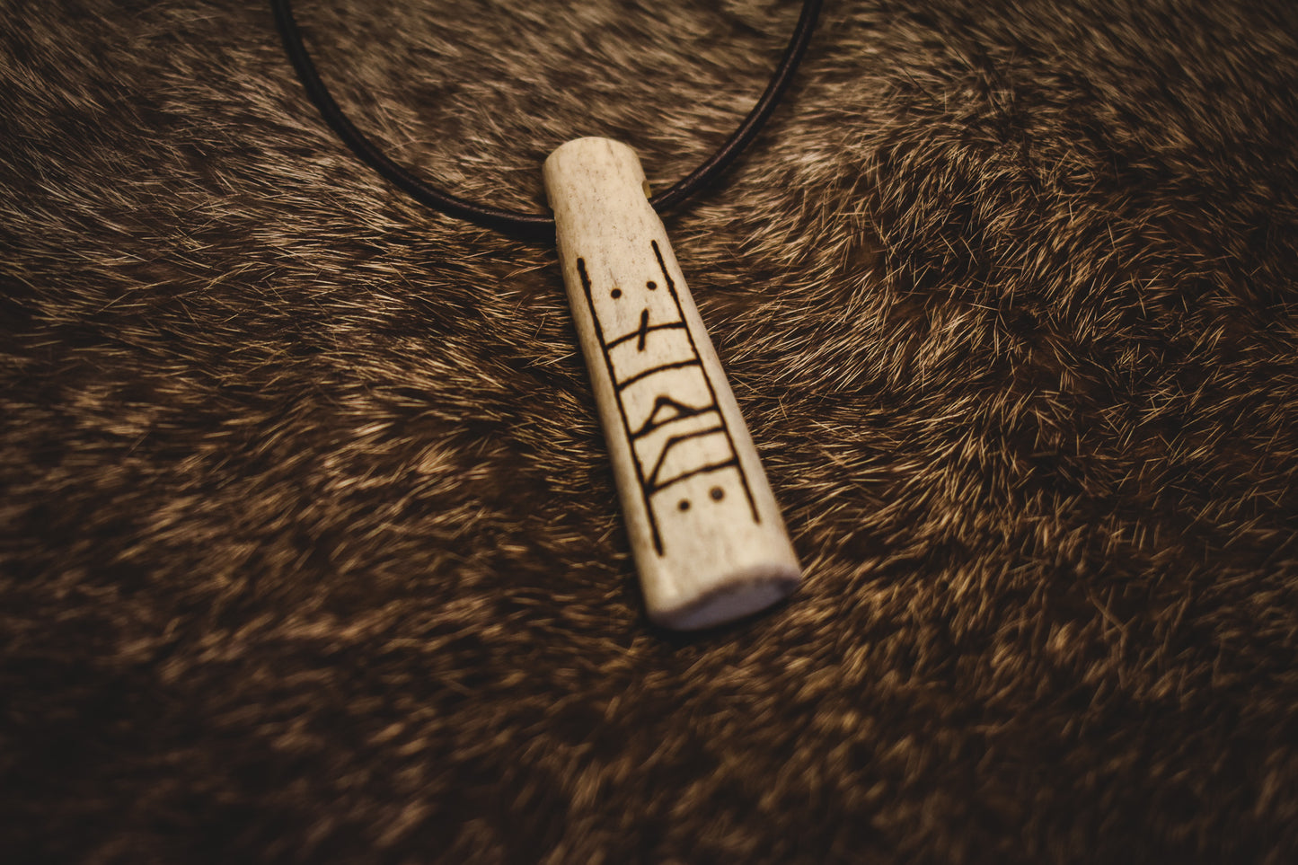 Antler Pendant | Odin Younger Futhark Runic Pendant | Norse Pagan Heathen Jewelry